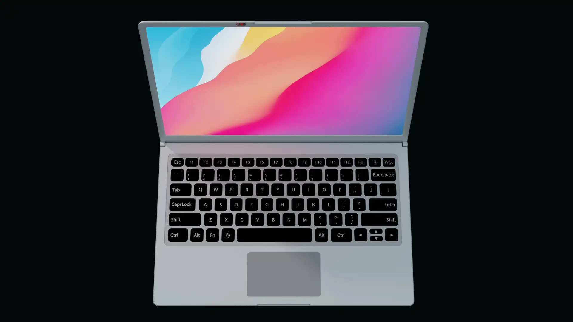 Game ready laptop model Aluminium only - side view