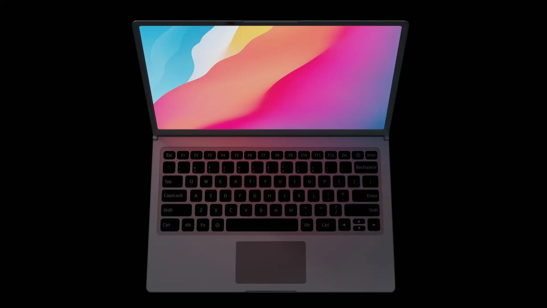 Game ready laptop model Aluminium only - bottom view