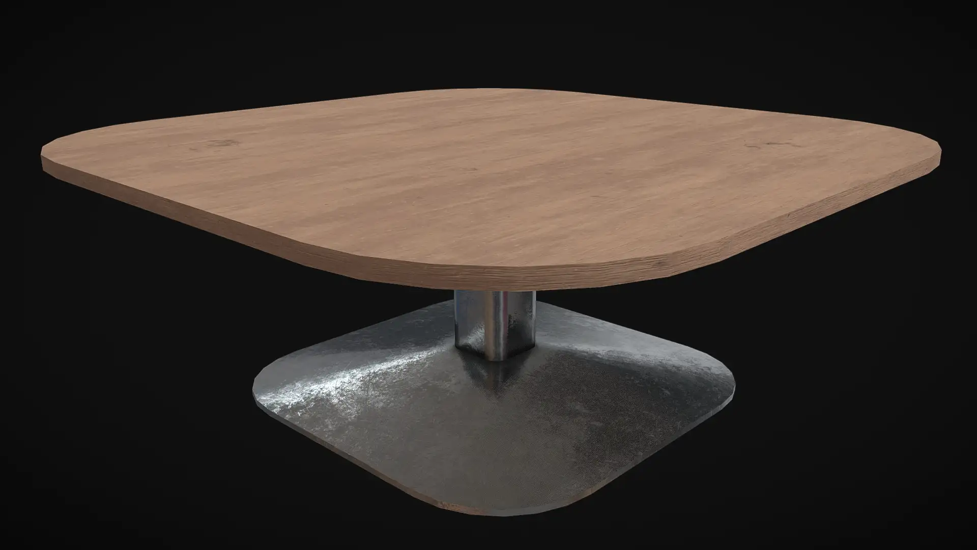 Modern minimalist pedestal coffee table front view