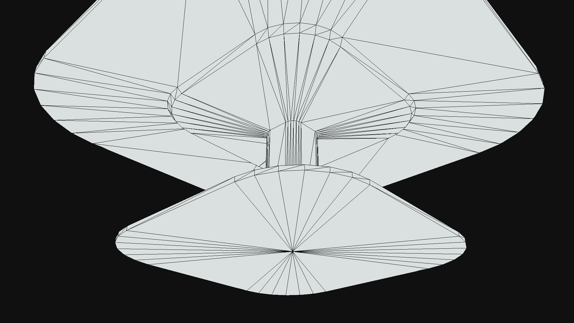 Modern minimalist pedestal coffee table bottom wireframe view