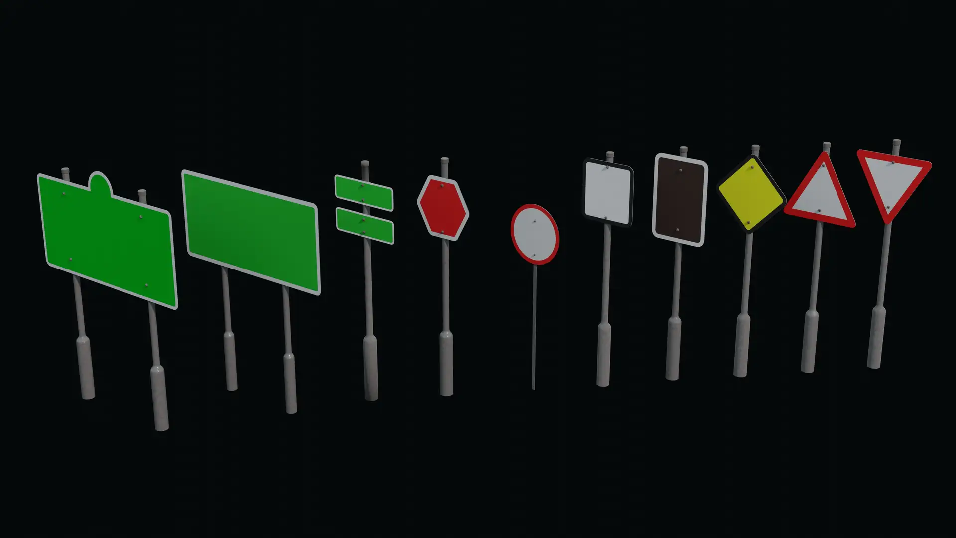 Pack of 10 Roadside Billboard Game Ready Free low-poly 3D model thumbnail
