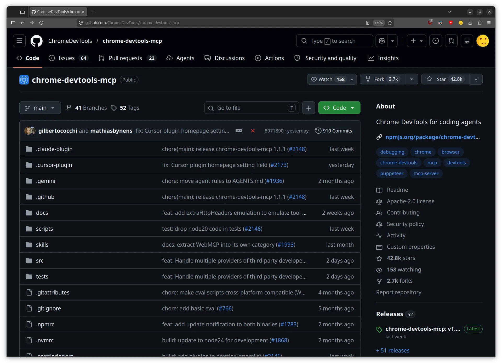 Chrome DevTools MCP GitHub