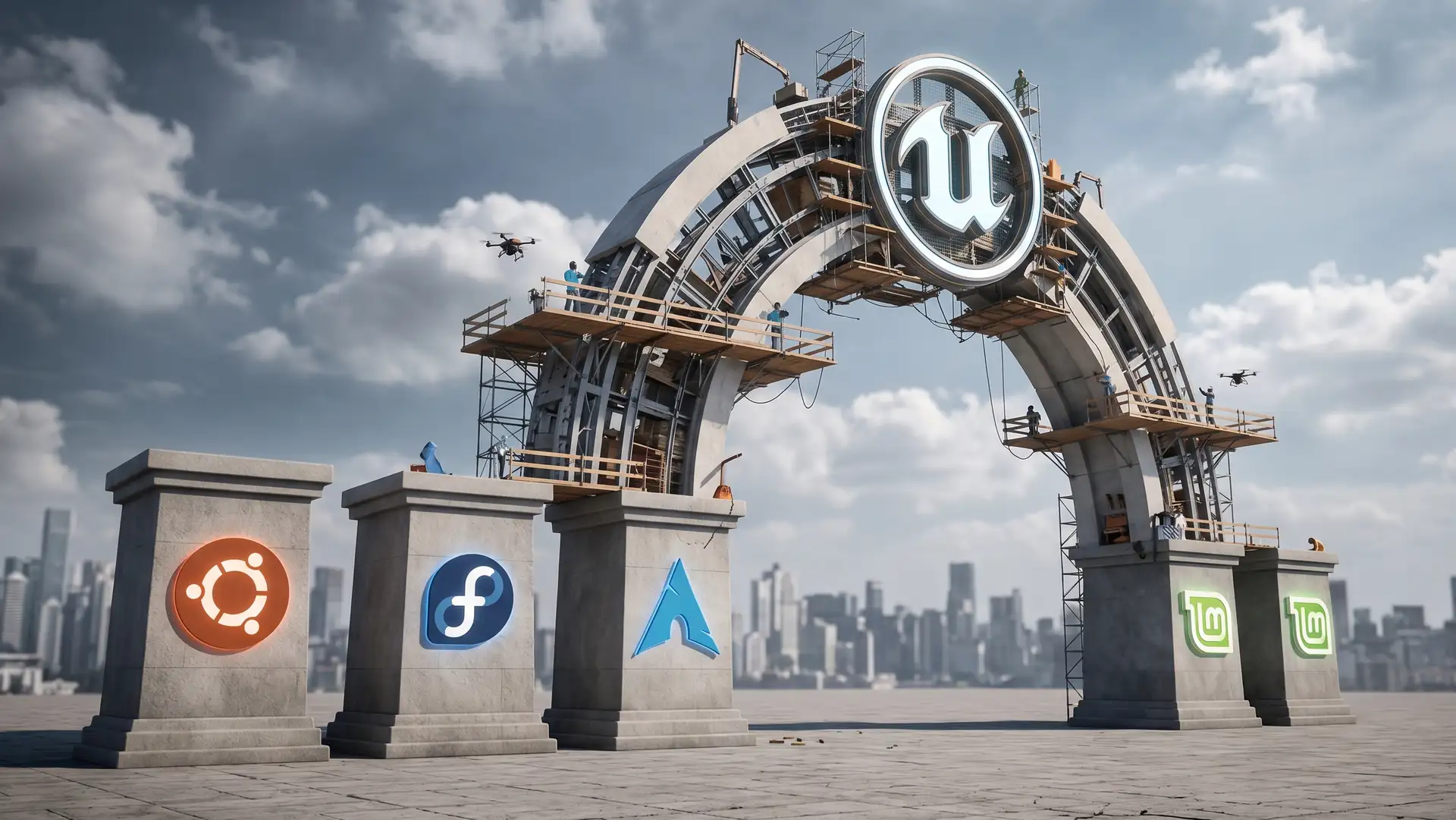An image illustrating the challenge of professional software compatibility across the fragmented Linux landscape