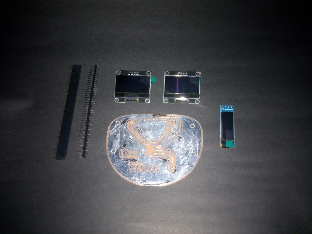Spark head parts - 1.3 inch OLED eyes and 0.91 inch mouth OLED with head PCB