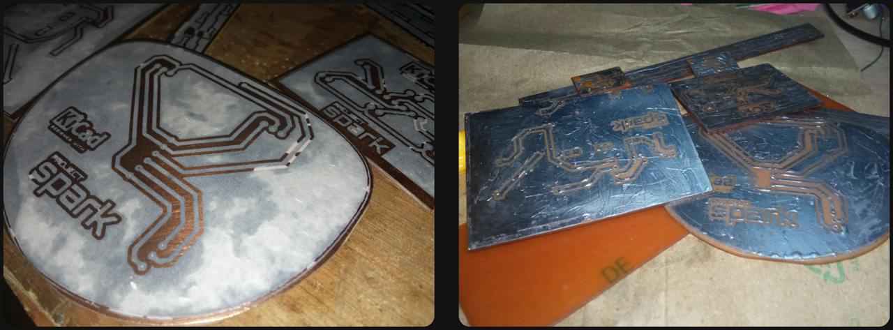 Spark home-etched PCBs - KiCad Project Spark boards etched to save budget